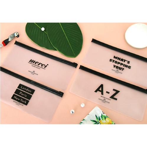 [Plan D] Clear Pouch Slim Design  | clear pouch, Pouch, Clear, Case, Slim Case, cosmetics, eyeliner, shadow, women, girls, office supplies, office clear folder
