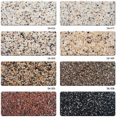 Plastering Stone finishing material that produces a marble effect such as granite and gauze stone