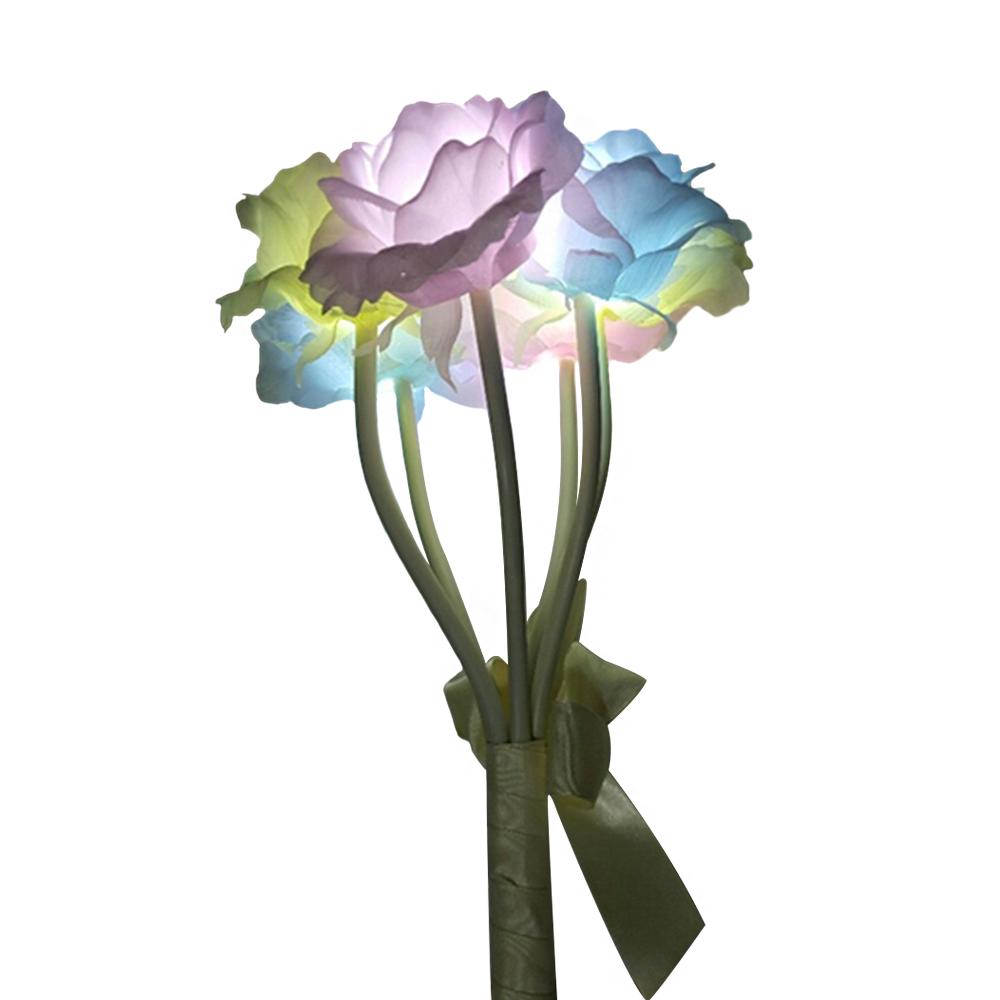 DAEWANG KING Solar Panel LED Flower Rose Set of 10 Light Lamp