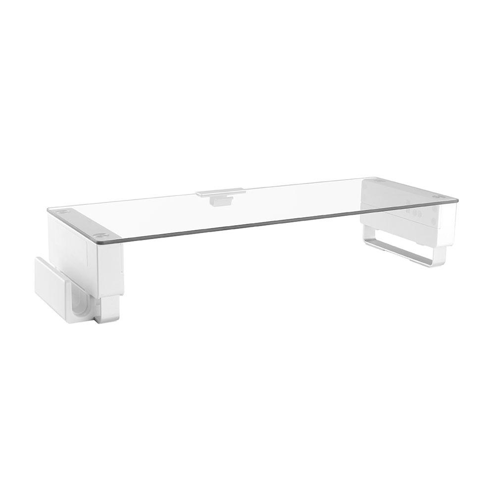 Computer Monitor riser R1 Height Adjustable, USB Hub and Tempered glass