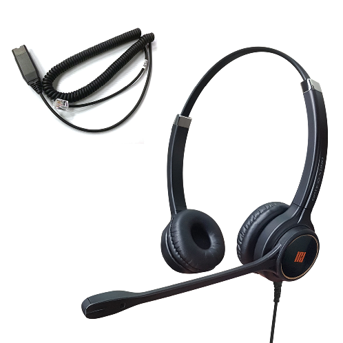 IPD IPH-255 Optimo-X Duo Ear Noise canceling, Corded Headset with HIS-02 Cable for Avaya IP1608,1616