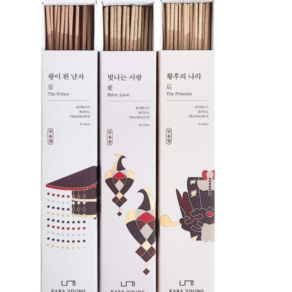 KARAYOUNG Korean Royal Fragrance Incense Sticks Air-Freshener Relaxing 3 Packs (40 Sticks Each)