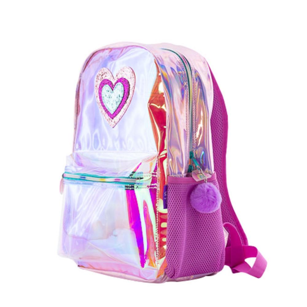 oddbiTwilight Clear Hologram Heart Bag