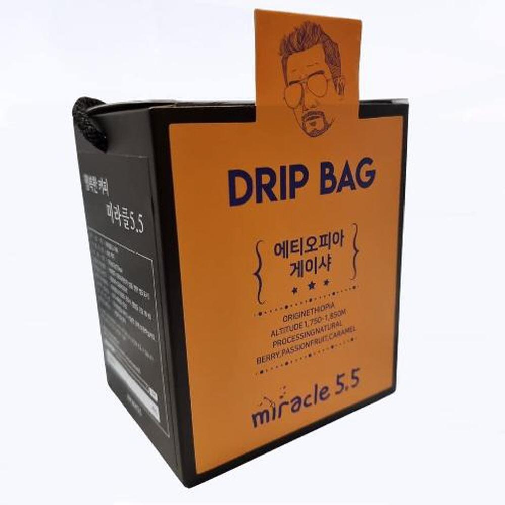 Miracle5.5 100% Roasted Premium Ground Convenient Portable Dripbag Coffee Ethiopian Geisha 12gX10