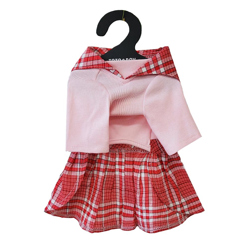 Rora Check Sailor One-piece (Red / L size)