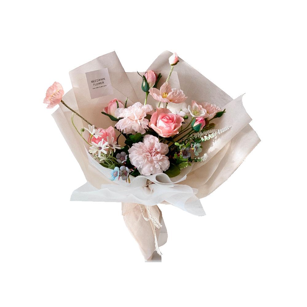 Artificial Poppy Bouquet  (Peach Pink)