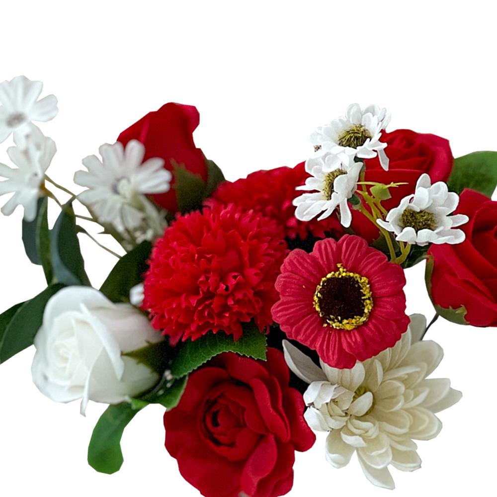  Soap Flower Carnations Center Piece  M (Cherry Red)