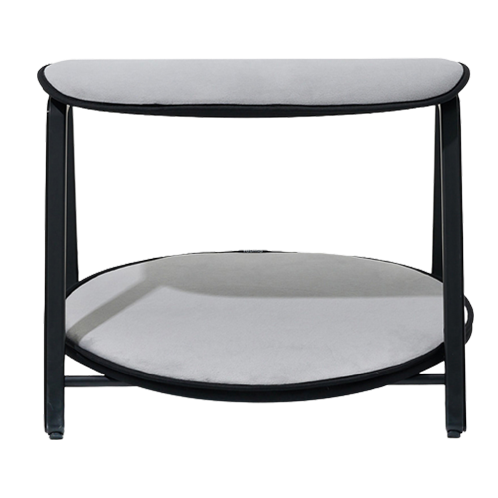 Footstool(Velvet Light Gray, Velvet Blue, Mesh Gray)