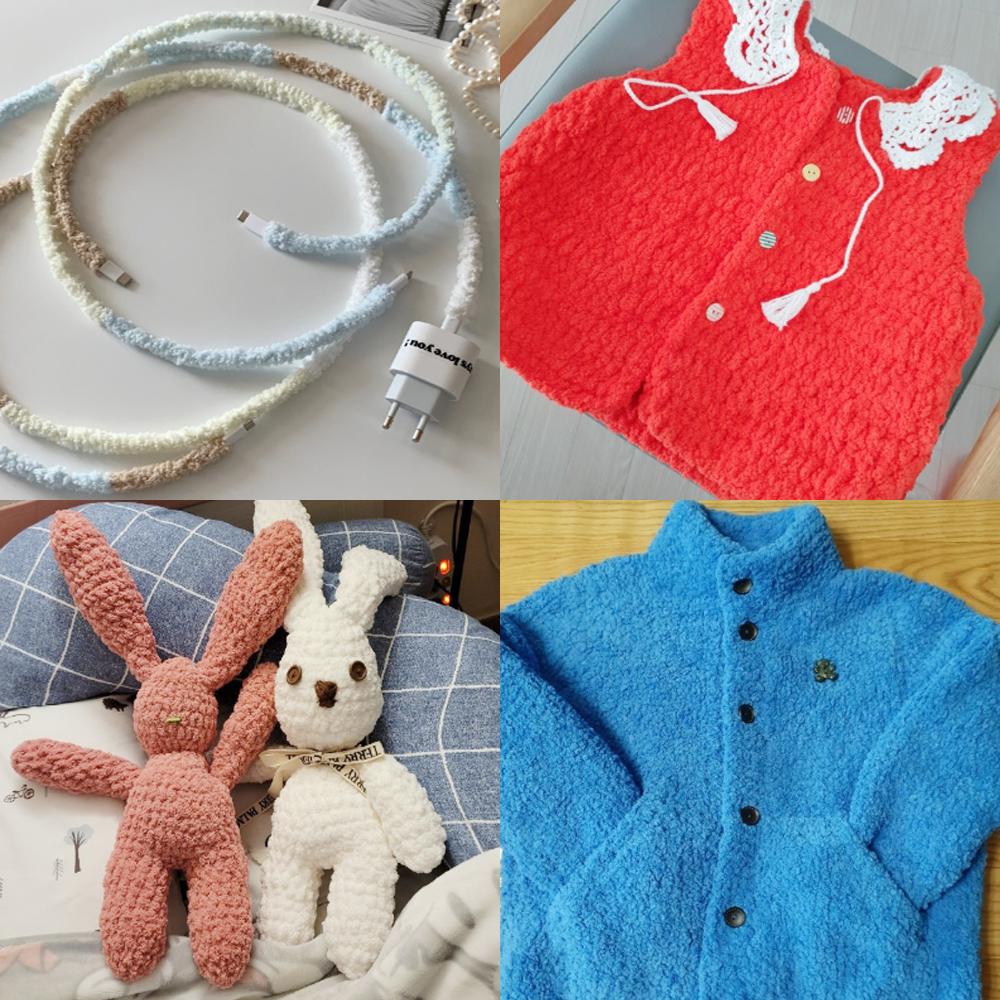 [Misoknit] Happy Poodle, Soft and Luxurious Knitting Yarn Set, Various Color, Easy Care Knit Yarn