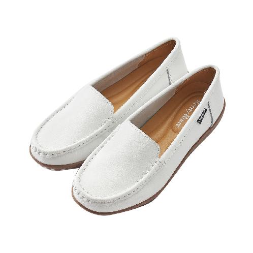 Cushioned Basic Daily Women Comfort Loafers / White, 245