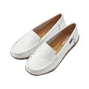 Cushioned Basic Daily Women Comfort Loafers / White, 250