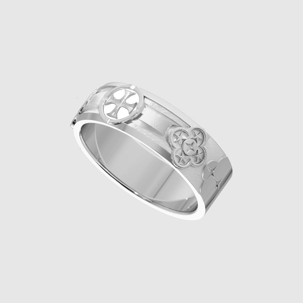 Cross Rosary Couple Ring Men