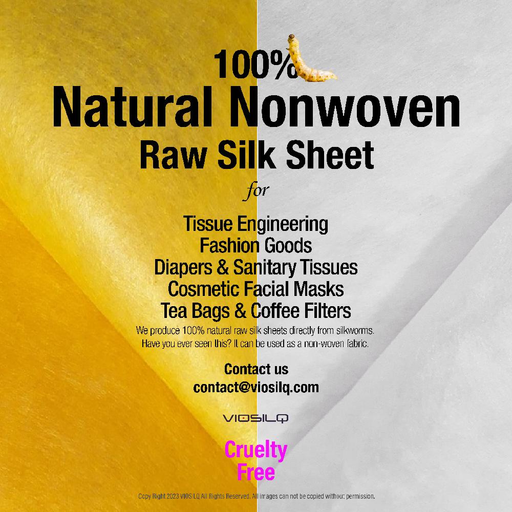 Natural Non-woven Golden Raw Silk Sheet