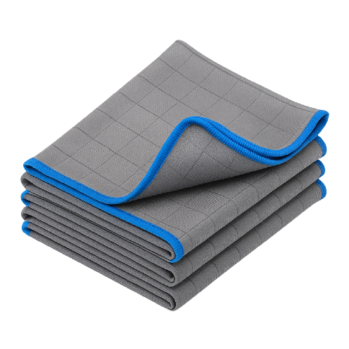 Korea-Made 16in X 16in Microfiber Carbon Car Wash Towel for Cleaning and Polishing 380GSM