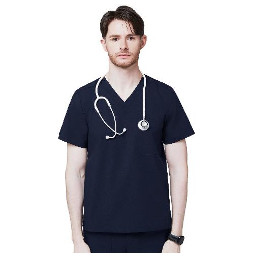 Men's-3-Pocket-Scrub-Top-Navy